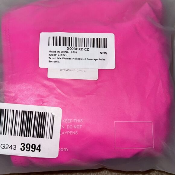 Tempt Me Women Bikini Bottoms Mid Waist Ruched Swim Bottom L NWT - Picture 10 of 10